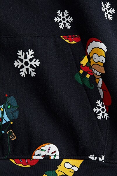 H&M Kapüşonlu ve Baskılı Üst