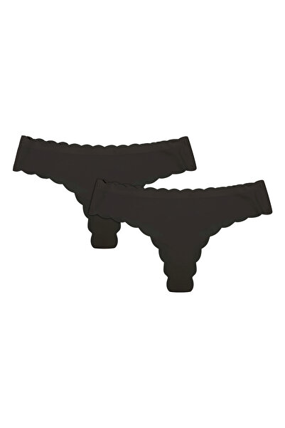 ESOTIQ Women's Seamless Thong 2-Pack Polyamide & Elastane Super Comfy Everyday Briefs | Panya