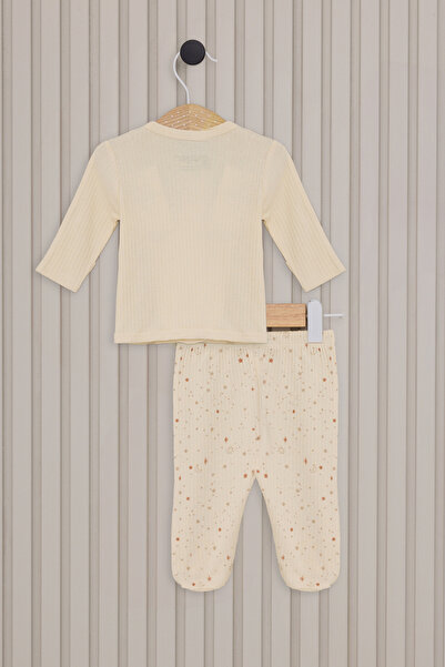 U.S. Polo Assn. Kız Bebek Krem Hastane Çıkışı %100 Pamuk 5'li Zıbın Set 50322841-VR071