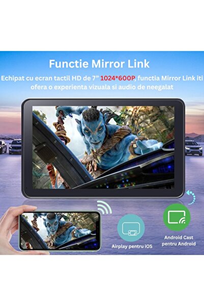 OEM 7-inch HD Portable CarPlay Navigation, CarPlay/Android Auto, Live GPS, Voice Control +64GB