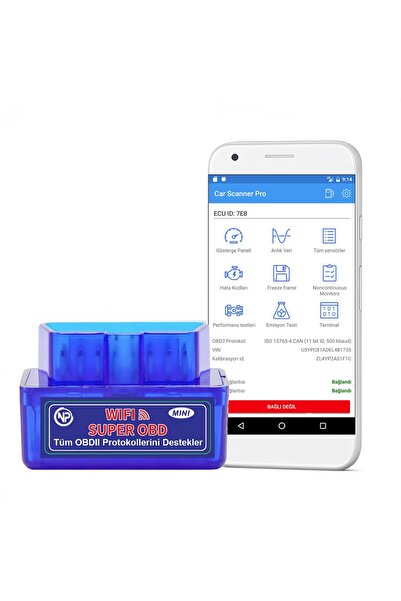 NPO NPC12 Türkçe OBDII/EOBD+CAN Modlu Araç Arıza Tespit/Silme Cihazı