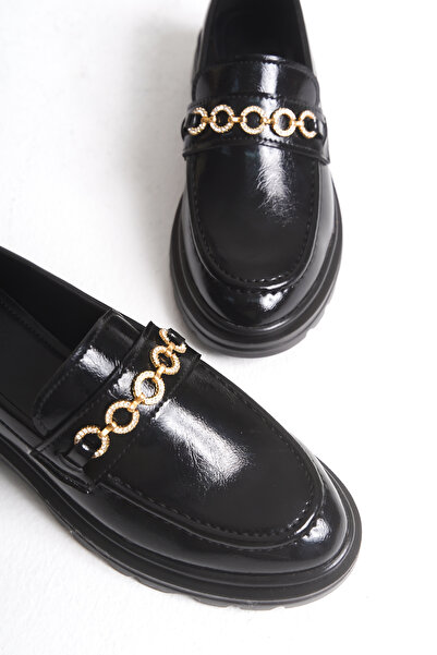 meyra'nın ayakkabıları Дамски мокасини с камък катарама, внесени от чужбина, ежедневни обувки Tonyas Black