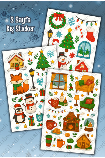 sanatıbedi Autocolant pentru agenda de Anul Nou cu 3 pagini - Autocolant pent...