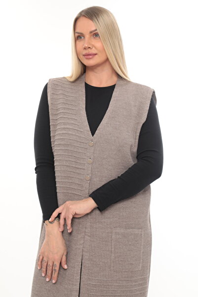 motix Klasik Kesim Uzun Triko Yelek