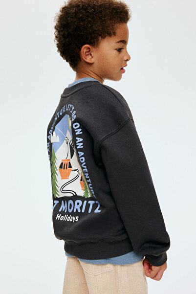 H&M Baskılı Sweatshirt