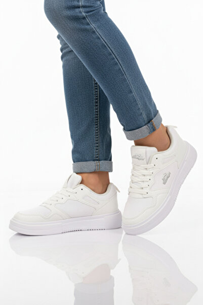 Slazenger Beyaz Bağcıklı Cilt Hafif Esnek Unisex Spor Ayakkabı Energy G