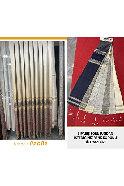 PERDEYERİ Perdele de fundal din jacquard de înaltă calitate, rezistentă la riduri, 1/3 strat, o singură aripă - urgüp5327