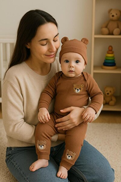 anne dokunuşu gibi KUZUM BEBE 3-Piece Comfortable Fabric Baby Set