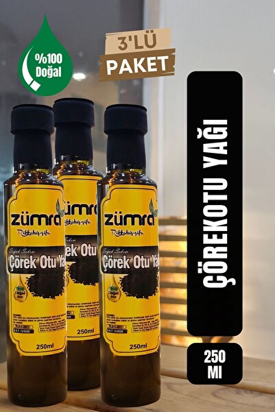 Üçlü %100 Saf Ve Doğal Çörek Otu Yağı 250 Ml (Soğuk Sıkım)