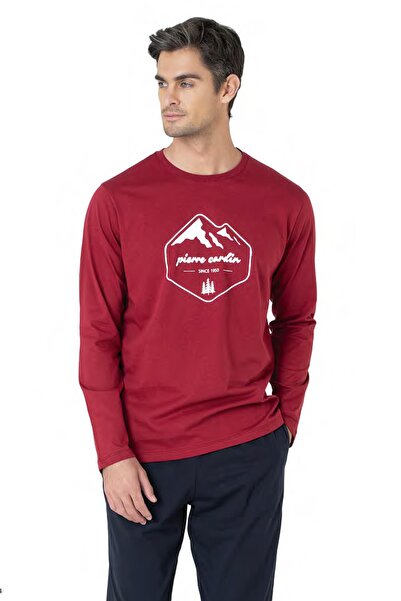 Pierre Cardin Men's 100% Cotton Pajama Set, Crew Neck, Long Sleeve Pajama Set