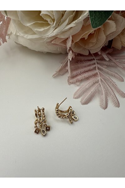 PONÇİK ACCESSORİES XUPING 3’lü Görünüm Işıktılı Charm Model Çelik Küpe