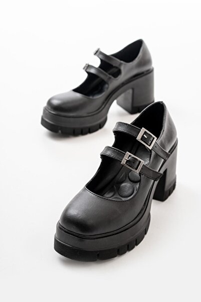 asmi shoes Women's Samba Two Ballet 8 cm Heeled Platform Shoes Black