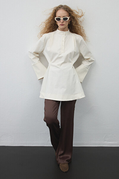 KUAD Ecru Flared Gabardine Tunic