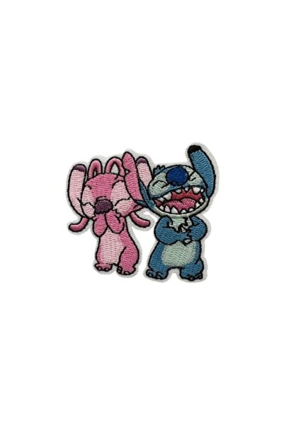 OEM Etichetă decorativă brodată, cusătură și înger, multicoloră, 6 x 6,5 cm