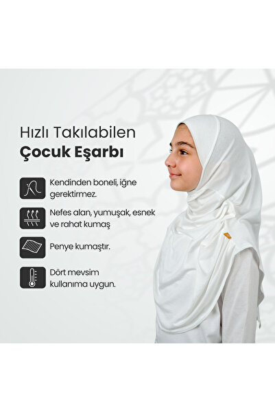 ihvan online Practical Ready-To-Wear Children's Shawl White