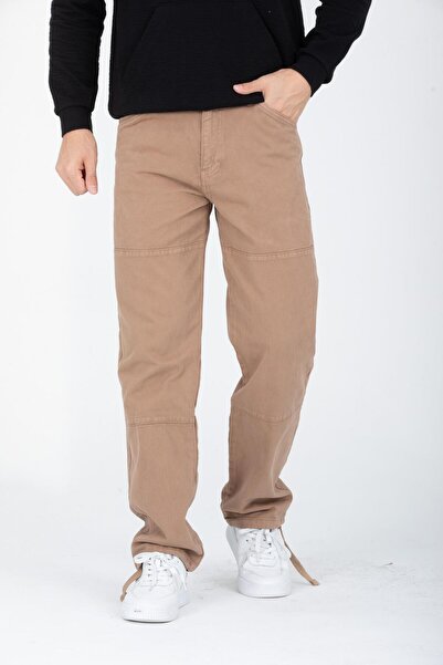 Store Basic 100% Cotton Loose Fit Baggy Pants with Drawstring Cuffs |   Comfortable Fit