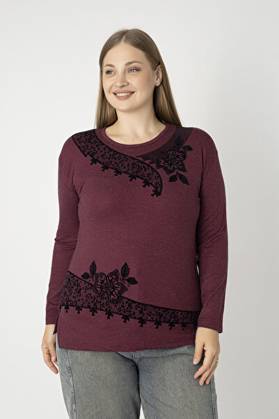 Orly More Μπλούζα από χτενισμένο βαμβάκι με στάμπα από χειμερινό ύφασμα βισκόζης