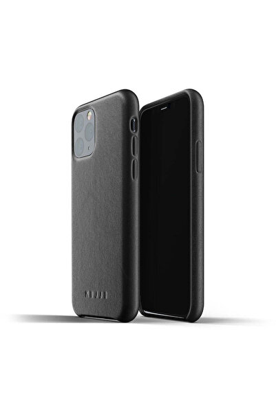 Mujjo Husă de protecție pentru iPhone 11 Pro, piele, neagră