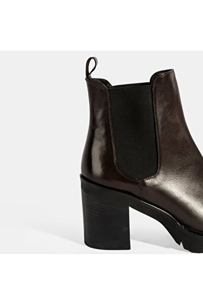 Desa Luca Grossi Kadın Kahve Kalın Topuklu Deri Chelsea Bot
