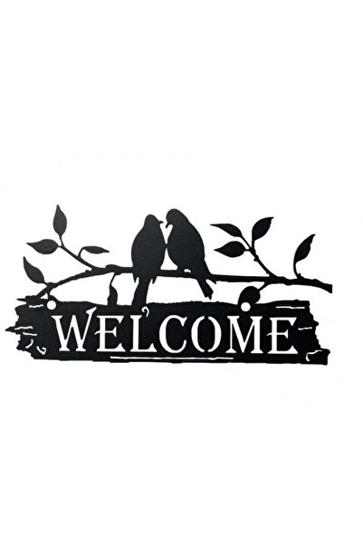 buz Decorațiune murală metalică, WELCOME, 29,9 x 14,7 cm