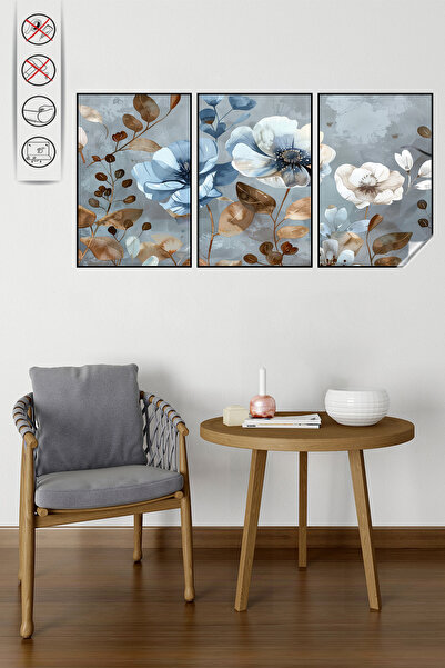 Akıllı Kağıt Statik Tutunma Özellikli Tablo - Poster Çiçek (Model- 37)