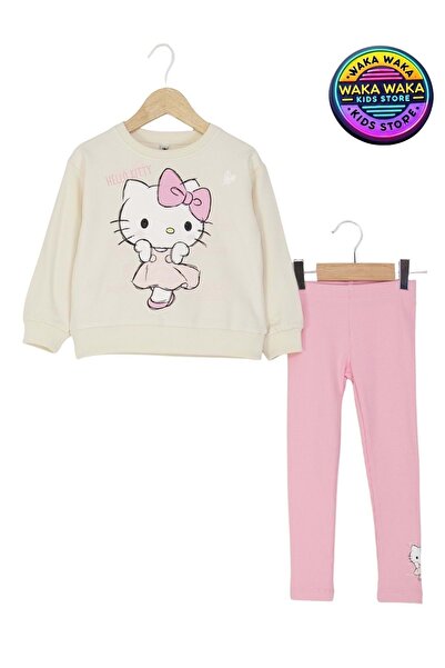 ww waka waka kids store Hello Kitty Printed Girls' Sweatshirt and Leggings Set