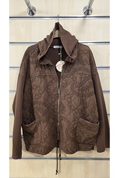 Park Moda Ватирана яке с шал мотив и релефен дизайн