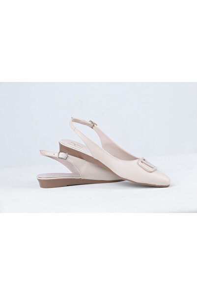 AYAKKABIMOOD Pantofi de balerină pentru femei cu cataramă în spate deschisă Cc V