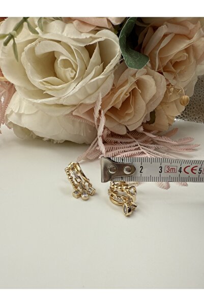 PONÇİK ACCESSORİES XUPING 3’lü Görünüm Işıktılı Charm Model Çelik Küpe