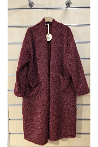Park Moda Long Felt Coat Plain Pattern