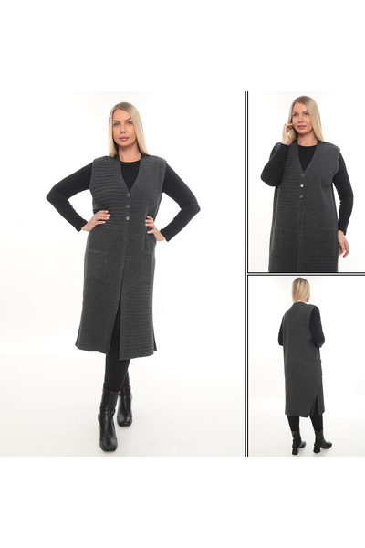 motix Klasik Kesim Uzun Triko Yelek