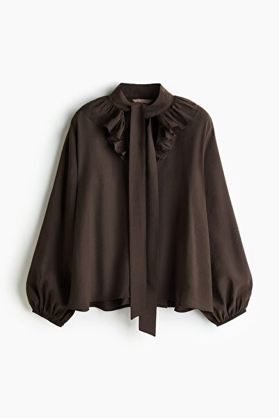 H&M Yakası Bağcıklı Bluz