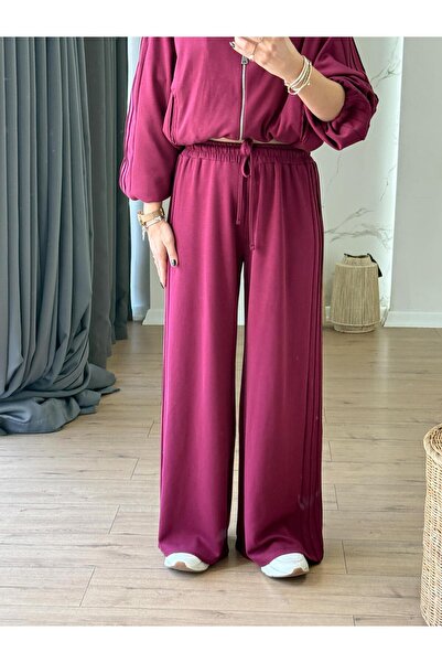 X-Young Pantaloni din modal cu nervuri MAROON