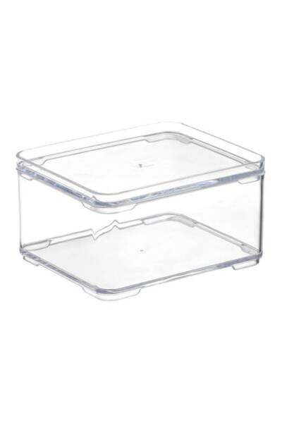 SHOPIENS Cutie de depozitare transparentă din plastic, 10x9x5,5 cm, stivuibil...