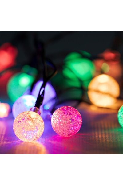 SHOPIENS Șir luminos cu LED-uri de Crăciun, becuri glob, 15 LED-uri, alimenta...