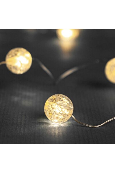 SHOPIENS Șir de lumini LED de Crăciun, 100 becuri, alb cald, cablu transparen...