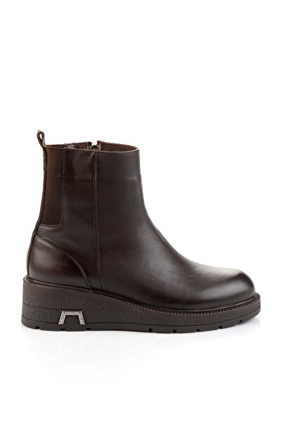 Bambi Kahve Hakiki Deri Kadın Bot & Bootie K02717251903