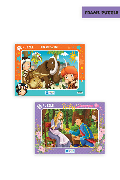 Blue Focus 2 Pcs 72 Pieces Children's Puzzle Dinosaur and Mammoth and Princes...