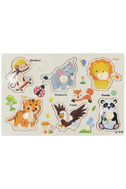 Other Puzzle din lemn cu mânere Zoo Safari Fructe Animale Vehicule