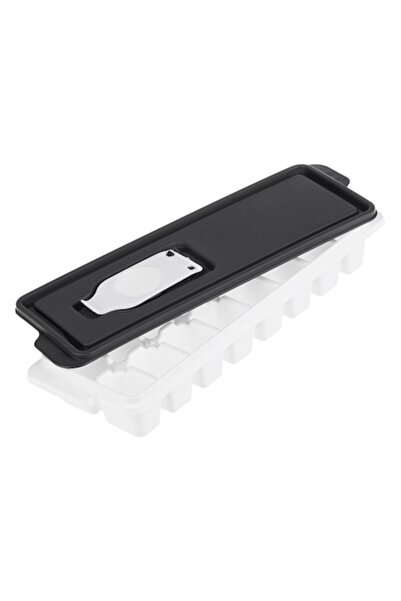 OEM White plastic ice cube tray with grey lid for 16 cubes