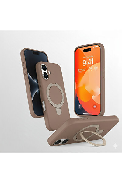 Kipgsm İphone 16 Plus Uyumlu Kılıf Magsafe Şarj Destekli Açılır Standlı Çizil...