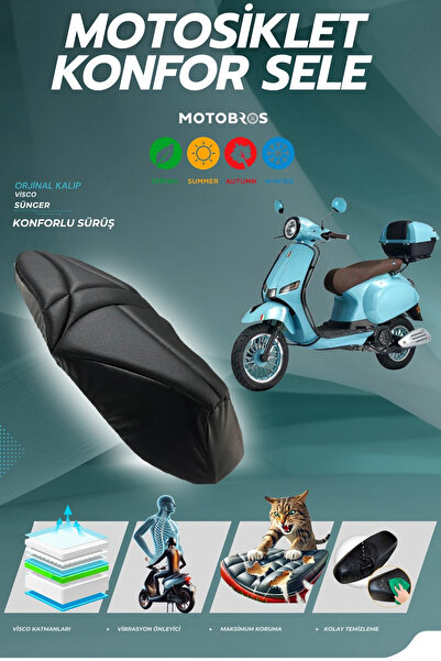 Motobros ALTAİ XLine 50 - 50 Pro Husă de șa confortabilă din burete viscoelas...