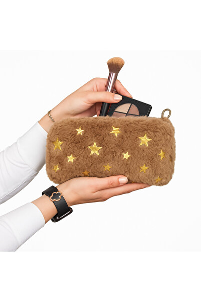 SİSTEM PELUŞ Plush Zipper Clutch Bag, Pen Holder and Makeup Bag – Soft Textured, Stylish and Multi-Purpose Design