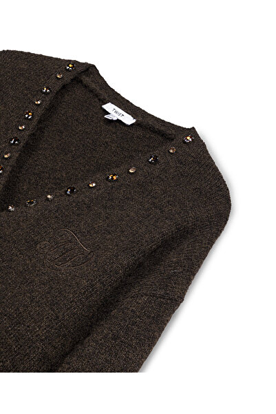 Twist Tricot Cardigan with Mixed Accessories