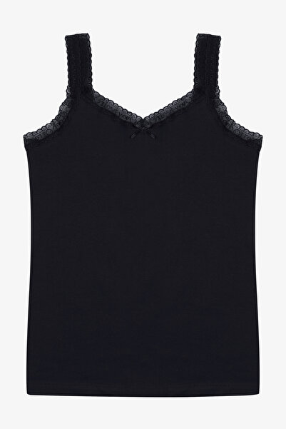 koza iç giyim Women's Cotton 2-Piece Sleeveless Lace Wide Strap Tank Top