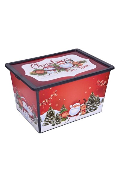 SHOPIENS Cutie de depozitare de Crăciun, 50L, din plastic, cu roți, gri, 52,5...