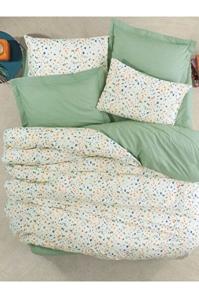 Cotton Box Petite Double Size Fitted Sheet Duvet Cover Set Lola Green
