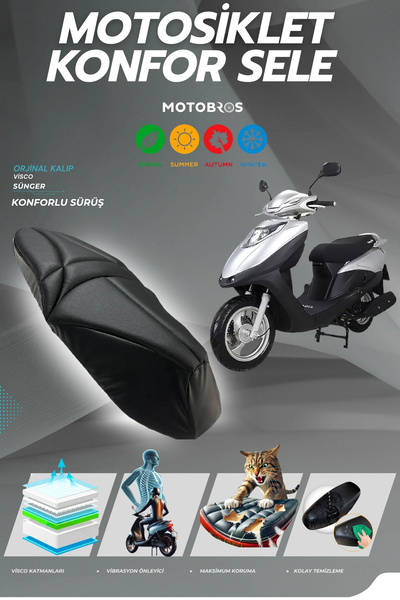 Motobros REVOLT RS7 Husă de șa confortabilă din spumă viscoelastică