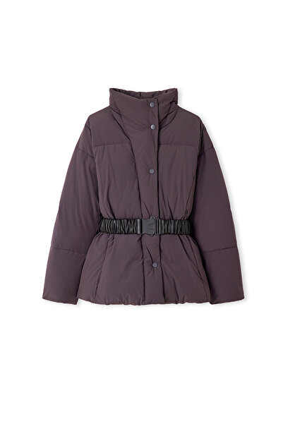 İpekyol Deri görünümlü elastik kuşaklı mont