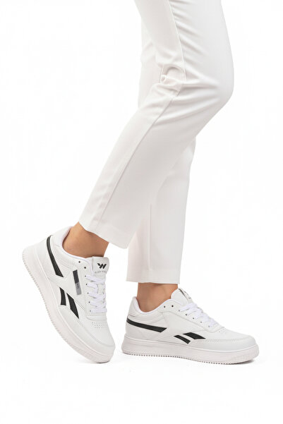 WALKWAY White Black Lace-Up Lightweight Skin Unisex Sports Shoes Marlow g